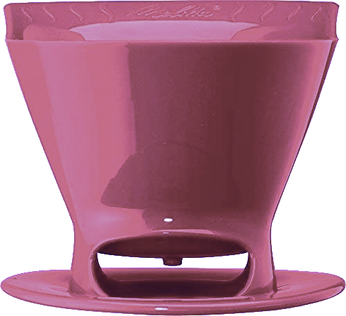 A pink pour-over coffee maker